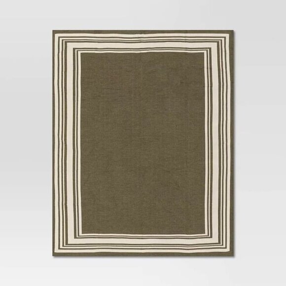 Threshold Studio McGee Framed Jacquard Knit Throw Blanket Sage Green - Picture 4 of 6